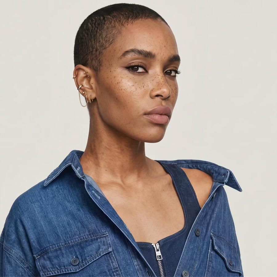 G-Star RAW Oversized Denim Blouse Evergreen Midden blauw Dames - Foto 3