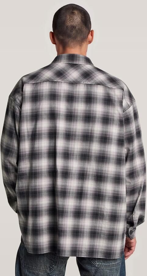 G-Star RAW Oversized geruit overhemd Zwart Heren - Foto 5