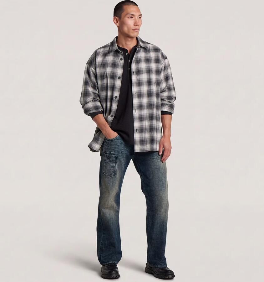 G-Star RAW Oversized geruit overhemd Zwart Heren - Foto 3