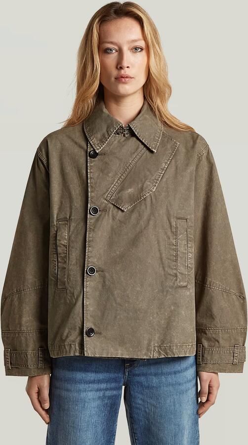 G-Star RAW Oversized Short Trenchcoat Bruin Dames - Foto 6