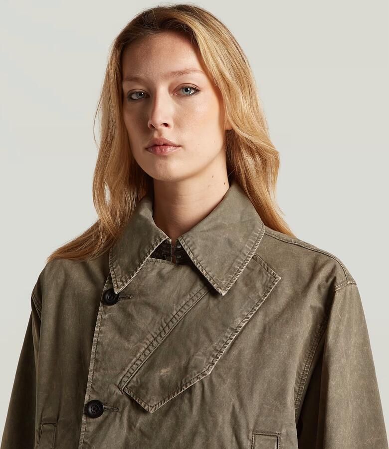 G-Star RAW Oversized Short Trenchcoat Bruin Dames - Foto 2