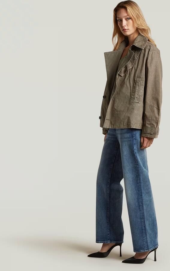 G-Star RAW Oversized Short Trenchcoat Bruin Dames - Foto 4