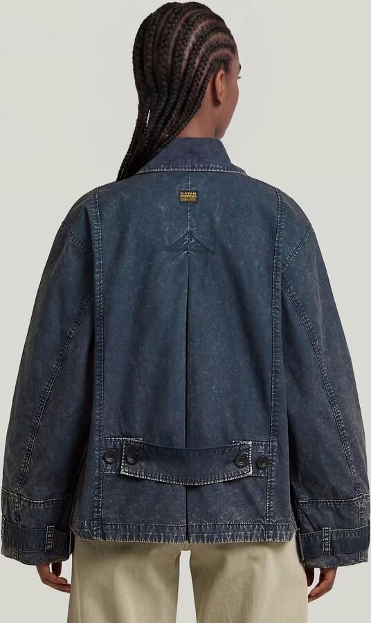G-Star RAW Oversized Short Trenchcoat Donkerblauw Dames - Foto 6