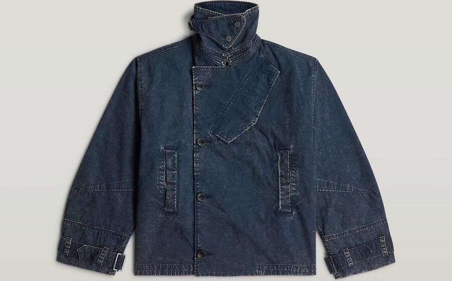 G-Star RAW Oversized Short Trenchcoat Donkerblauw Dames - Foto 4