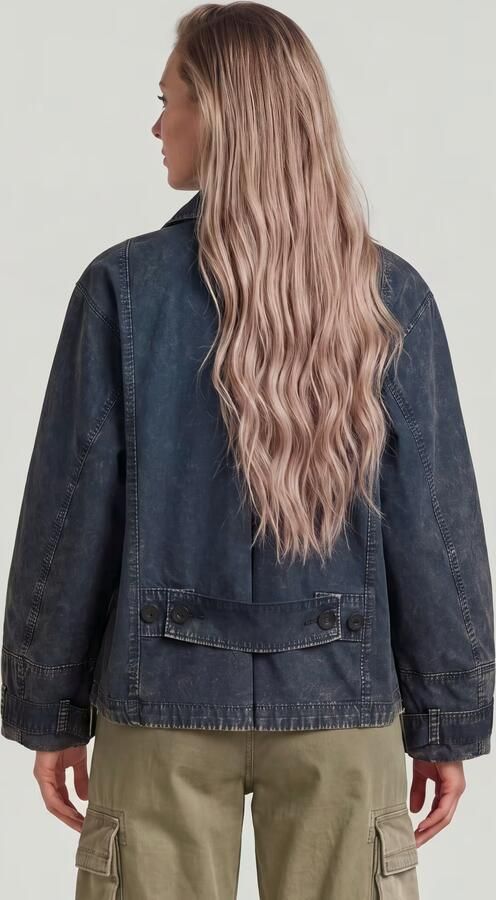 G-Star RAW Oversized Short Trenchcoat Donkerblauw Dames - Foto 6