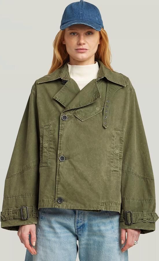 G-Star RAW Oversized Short Trenchcoat Groen Dames - Foto 7