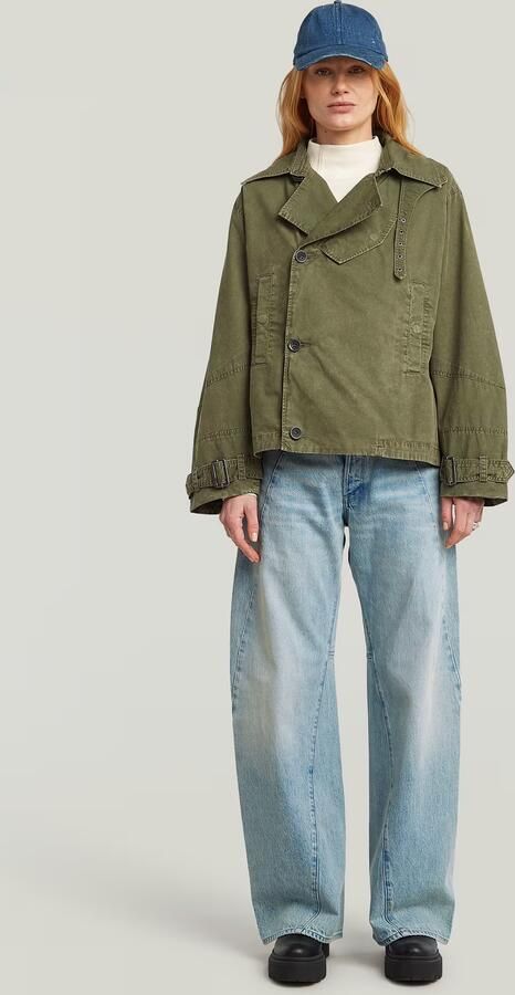 G-Star RAW Oversized Short Trenchcoat Groen Dames - Foto 6