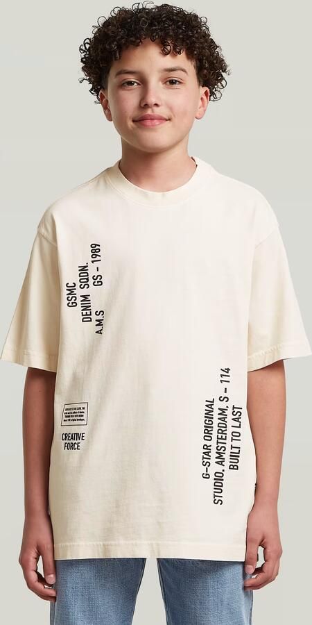 G-Star RAW Oversized T-Shirt voor jongens Beige jongens