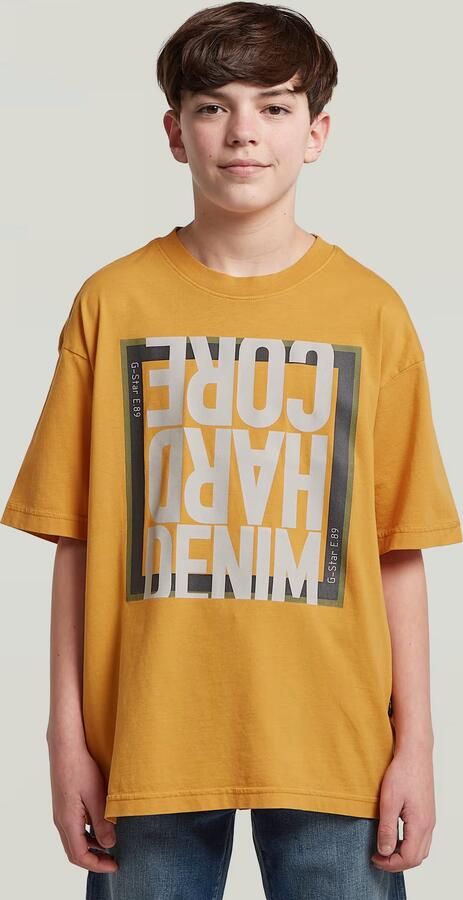 G-Star RAW Oversized T-Shirt voor jongens Geel jongens