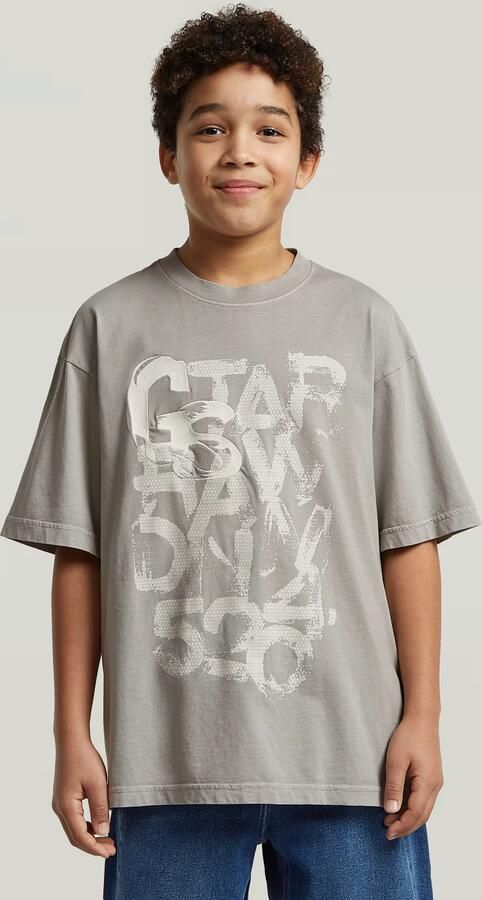 G-Star RAW Oversized T-Shirt voor jongens Grijs jongens