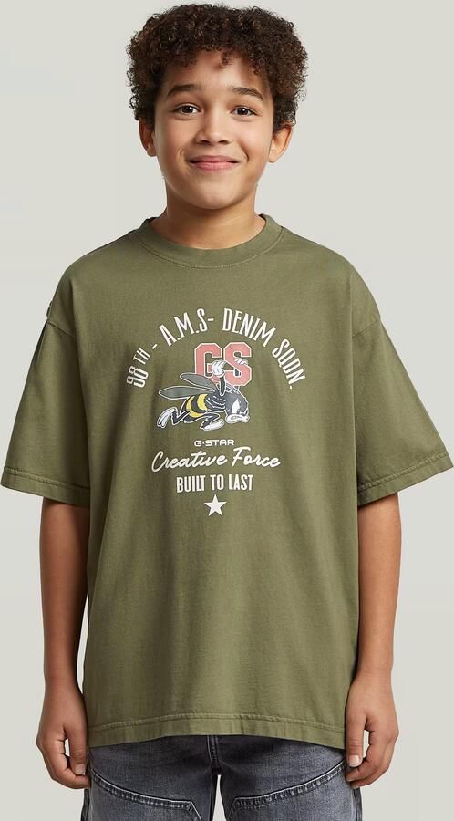 G-Star RAW Oversized T-Shirt voor jongens Groen jongens