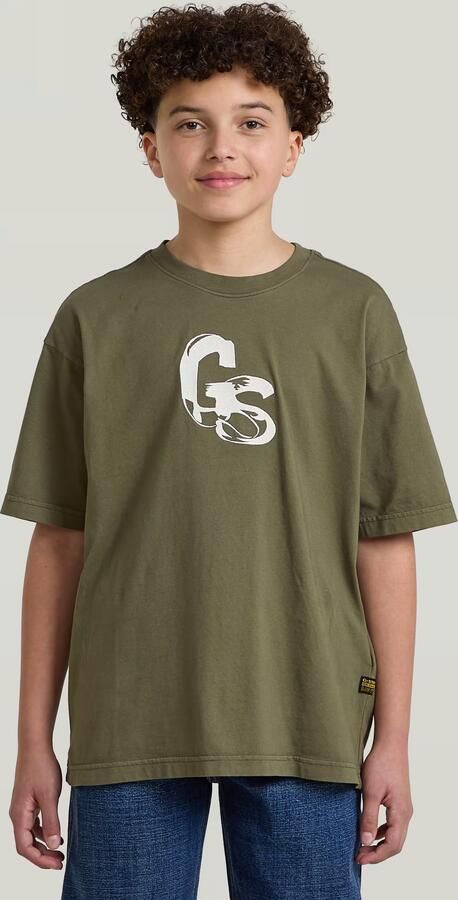 G-Star RAW Oversized T-Shirt voor jongens Groen jongens