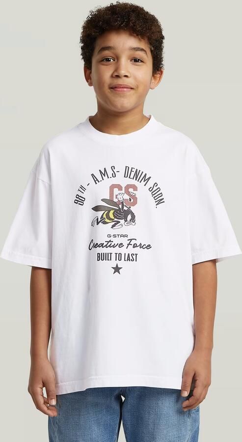 G-Star RAW Oversized T-Shirt voor jongens Wit jongens