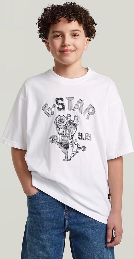 G-Star RAW Oversized T-Shirt voor jongens Wit jongens