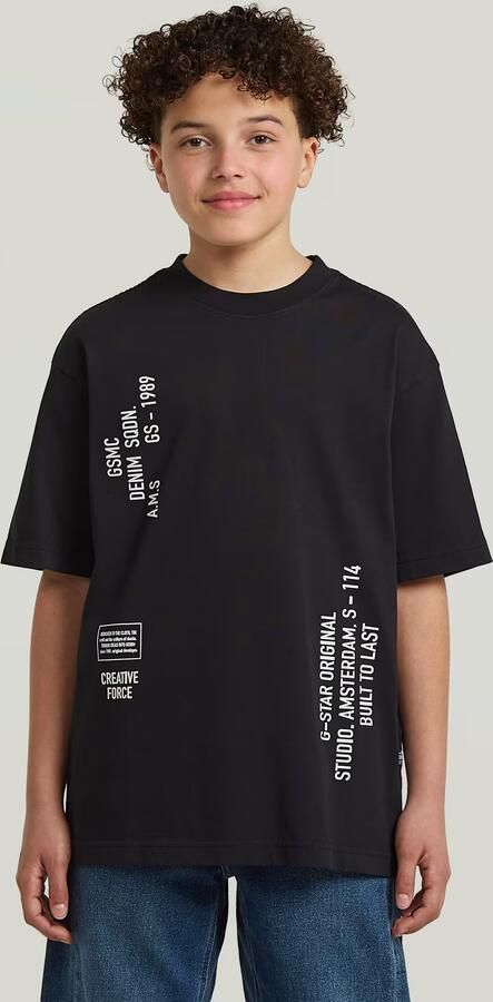 G-Star RAW Oversized T-Shirt voor jongens Zwart jongens