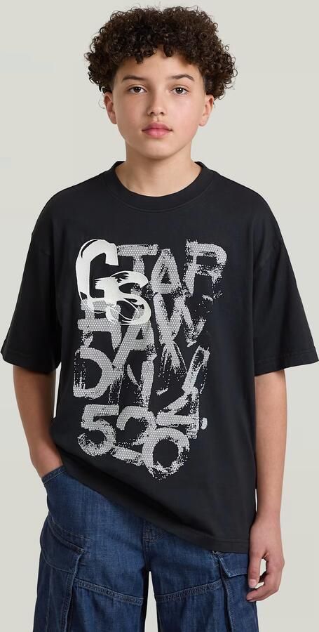 G-Star RAW Oversized T-Shirt voor jongens Zwart jongens