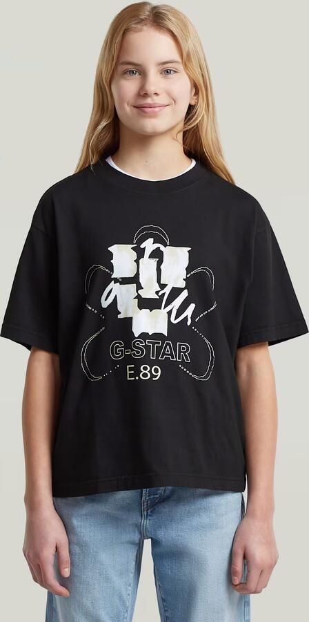 G-Star RAW Oversized Top voor meisjes Zwart meisjes