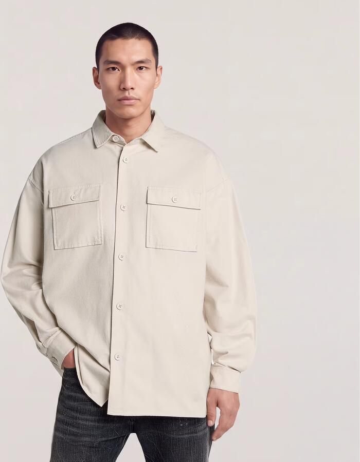 G-Star RAW Oversized werkoverhemd Beige Heren