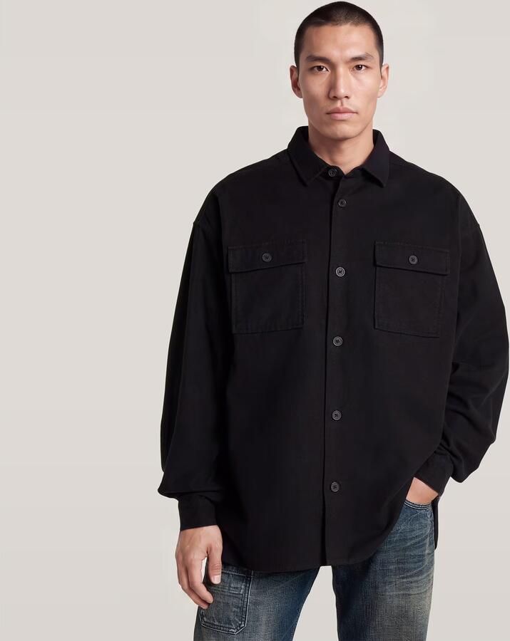 G-Star RAW Oversized werkoverhemd Zwart Heren