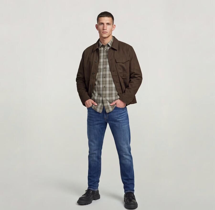 G-Star RAW Padded Plaid Chore Jack Bruin Heren - Foto 5