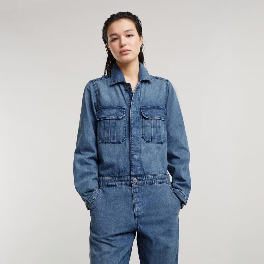 G-Star RAW Painter Overal Jumpsuit Midden blauw Dames - Foto 3