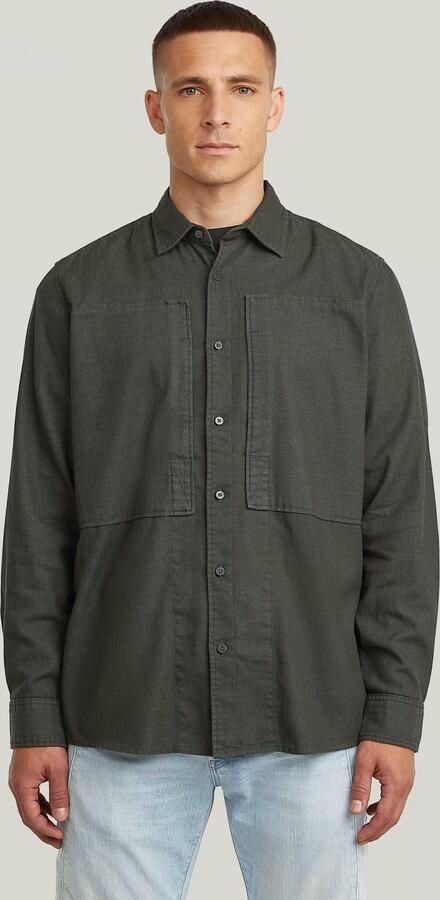 G-Star RAW Panelled Pocket Regular Overhemd Grijs Heren