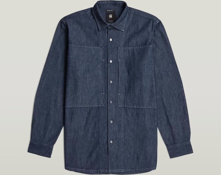 G-Star RAW Panelled Pocket Regular Shirt Donkerblauw Heren - Foto 4