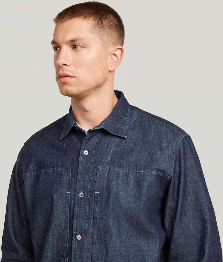 G-Star RAW Panelled Pocket Regular Shirt Donkerblauw Heren - Foto 3