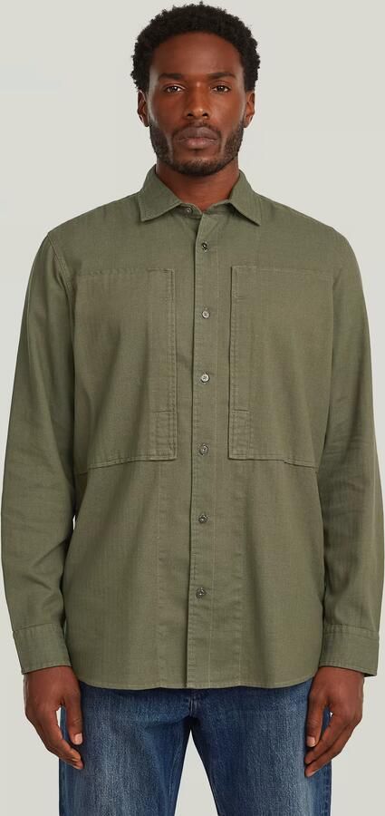 G-Star RAW Panelled Pocket Regular Shirt Groen Heren