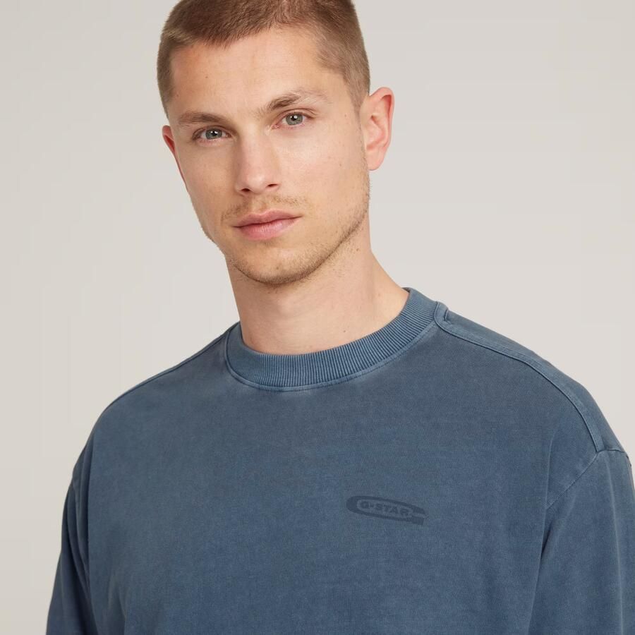 G-Star RAW Pigment Dye Loose T-Shirt Midden blauw Heren - Foto 4
