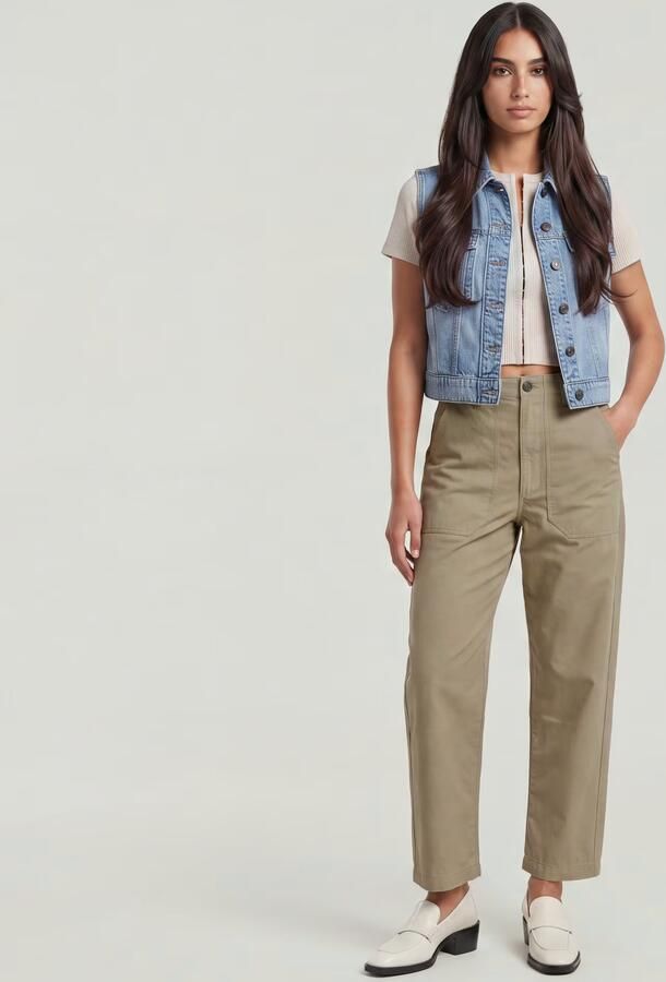 G-Star RAW Pilot Broek Cropped Beige Dames - Foto 7