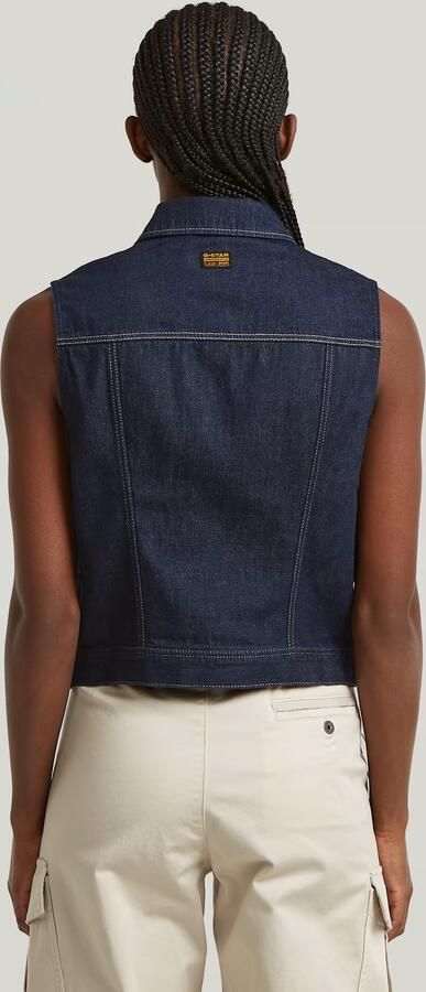 G-Star RAW Pitchched Hem Slim Vest Donkerblauw Dames - Foto 6