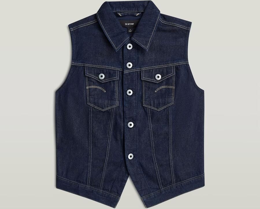 G-Star RAW Pitchched Hem Slim Vest Donkerblauw Dames - Foto 3