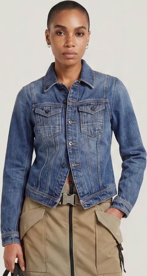 G-Star RAW Pitched Hem Slim Jack Midden blauw Dames
