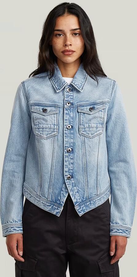 G-Star Raw Slim fit jeansjack van katoenmix met borstzakken - Foto 3