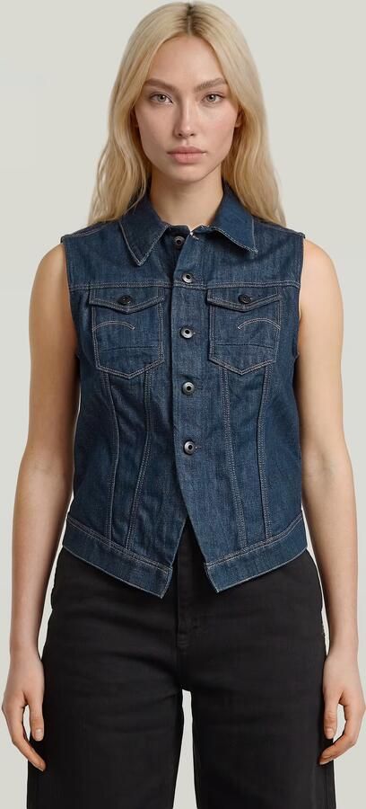 G-Star RAW Pitched Hem Slim Neo Raw Vest Donkerblauw Dames