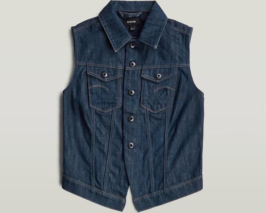 G-Star RAW Pitched Hem Slim Neo Raw Vest Donkerblauw Dames - Foto 3