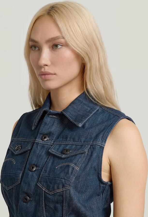 G-Star RAW Pitched Hem Slim Neo Raw Vest Donkerblauw Dames - Foto 4