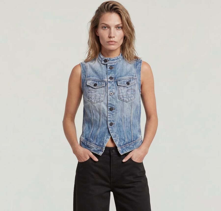 G-Star RAW Pitched Hem Slim Vest Anders Dames - Foto 4