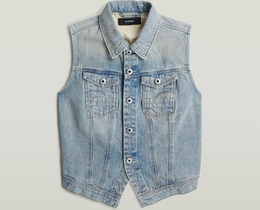G-Star RAW Pitched Hem Slim Vest Lichtblauw Dames - Foto 4