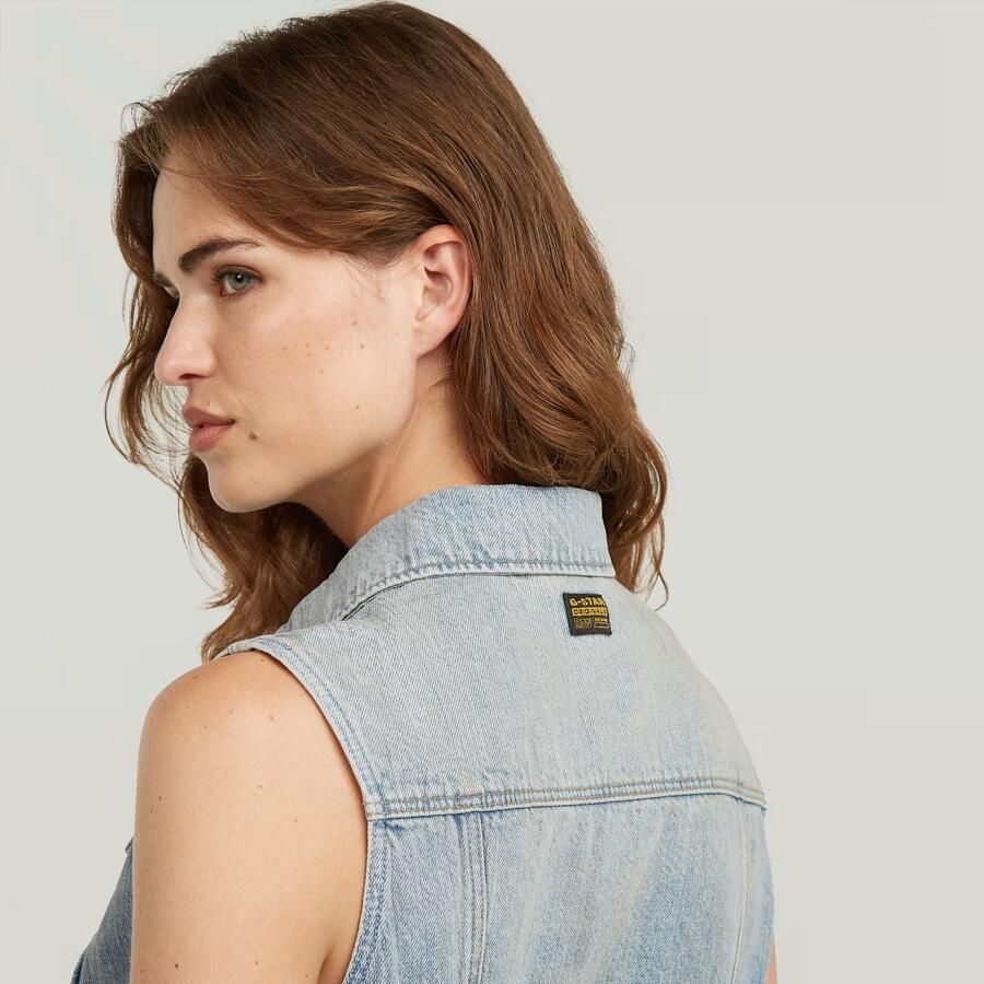 G-Star RAW Pitched Hem Slim Vest Lichtblauw Dames - Foto 2
