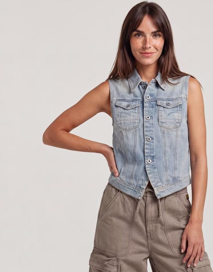 G-Star RAW Pitched Hem Slim Vest Lichtblauw Dames - Foto 6