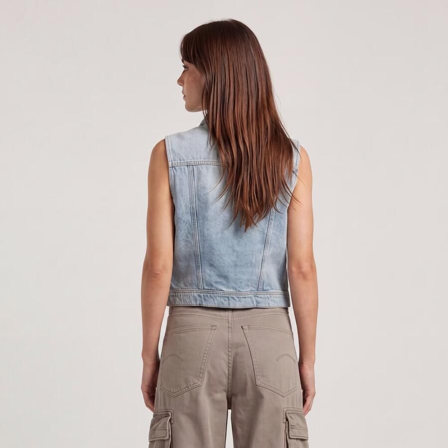 G-Star RAW Pitched Hem Slim Vest Lichtblauw Dames - Foto 3