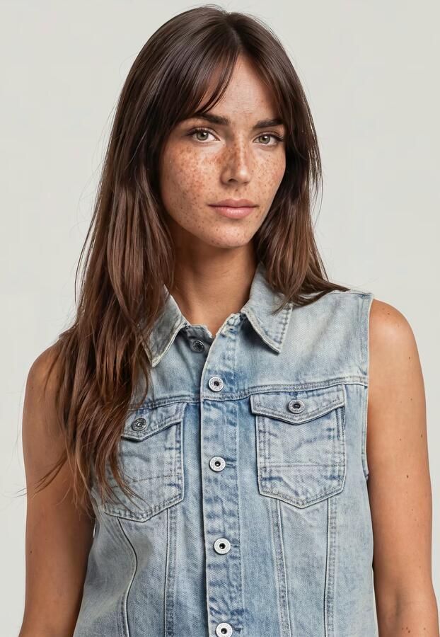 G-Star RAW Pitched Hem Slim Vest Lichtblauw Dames - Foto 7