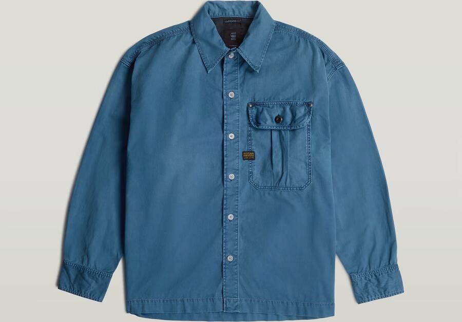 G-Star RAW Pleated 1-Pocket Boxy Shirt Midden blauw Heren - Foto 3
