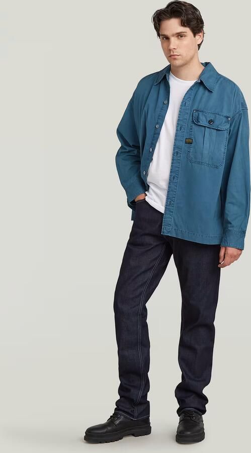 G-Star RAW Pleated 1-Pocket Boxy Shirt Midden blauw Heren - Foto 4