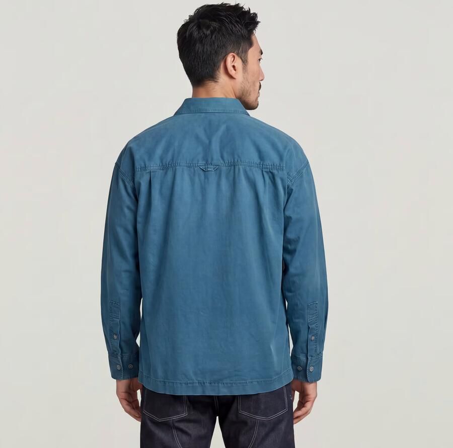 G-Star RAW Pleated 1-Pocket Boxy Shirt Midden blauw Heren - Foto 3