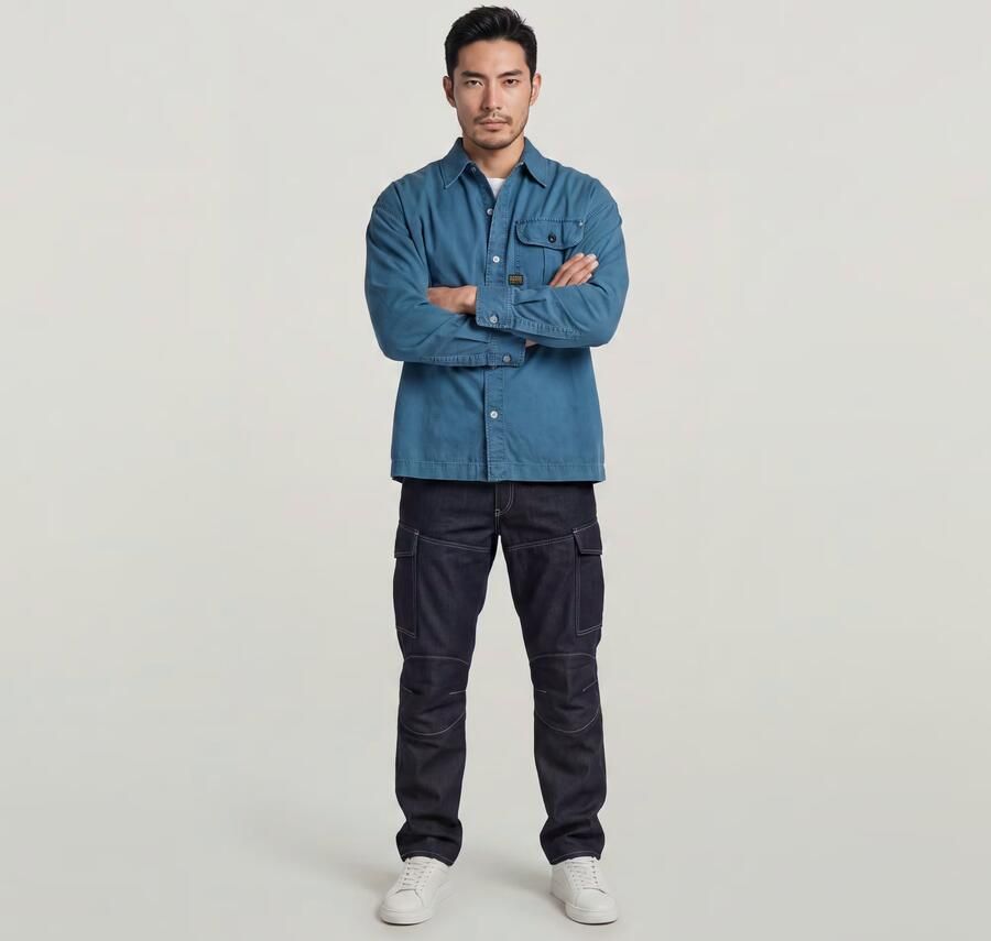 G-Star RAW Pleated 1-Pocket Boxy Shirt Midden blauw Heren - Foto 5