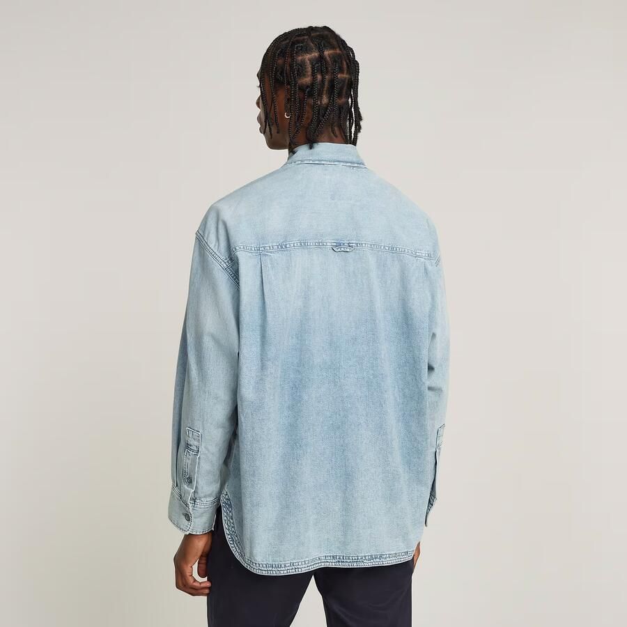 G-Star RAW Pleated 2-Pocket Boxy Shirt Lichtblauw Heren