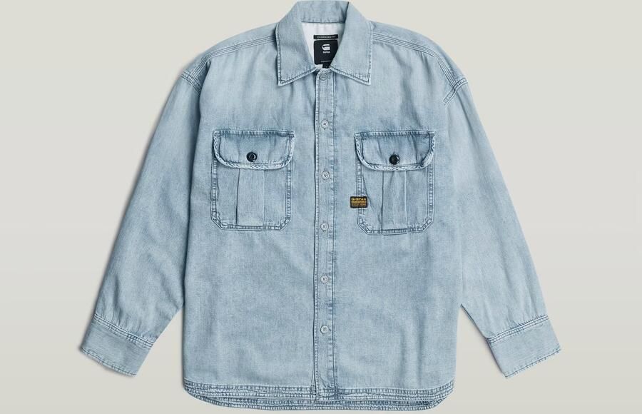 G-Star RAW Pleated 2-Pocket Boxy Shirt Lichtblauw Heren - Foto 6